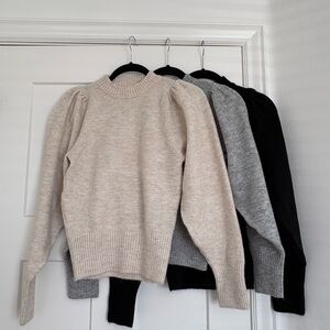 H&M Women's Sweater Bundle- Beige, Gray, and Black